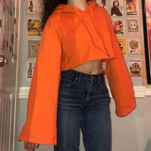 orange cropped sweatshirt